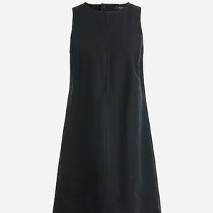 NWT J. Crew Maxine button-back Mini Shift dress linen size M Black Sleeveless